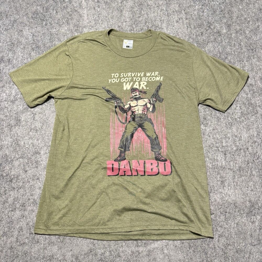 Kimes Ranch Graphic Tee Mens XL Green Danbo Rambo Sylvester Stallone Shirt